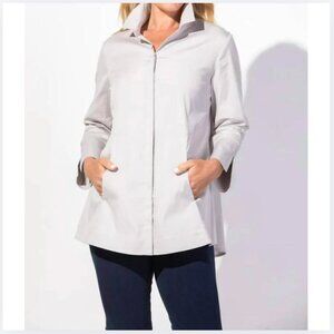 Habitat The One Perfect Travel Hidden Placket Shirt Stone Gray Medium Lagenlook